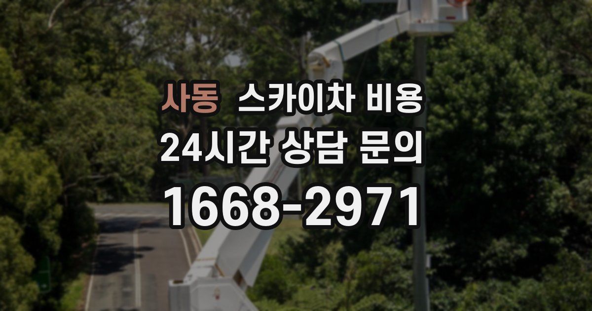 사동 스카이차 비용