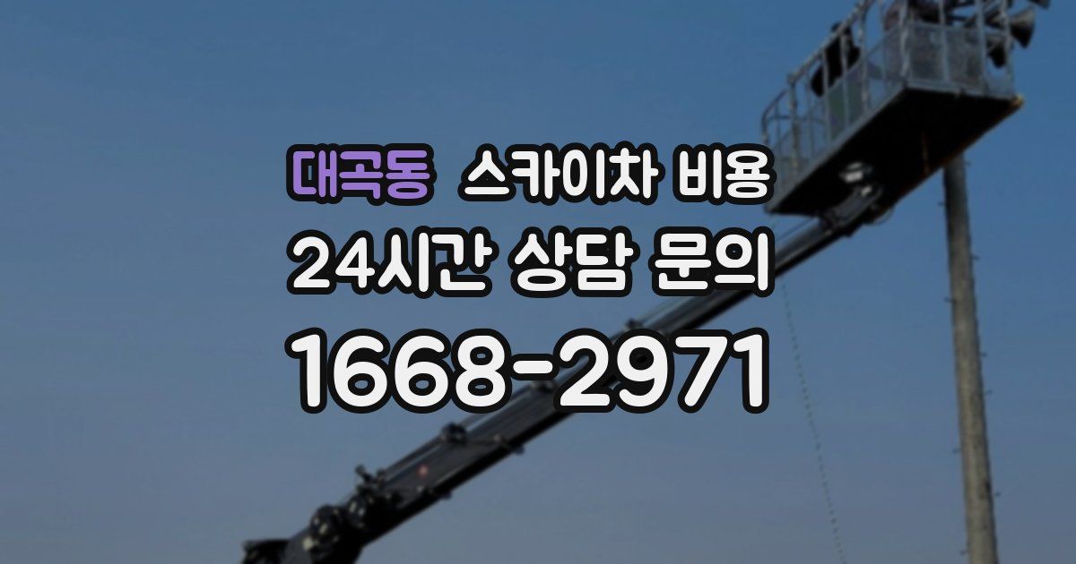 대곡동 스카이차 비용