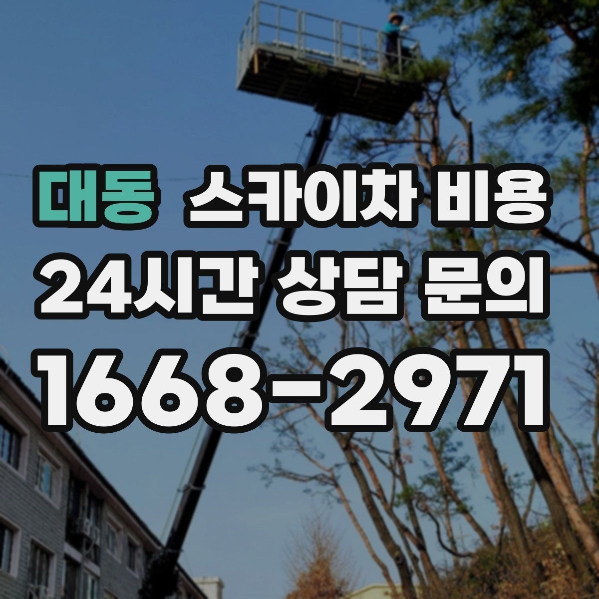 대동 스카이차 비용 전봇대가 가까우면 작업 반경(차량 위치 작업 면 거리)이 달라질 수 있