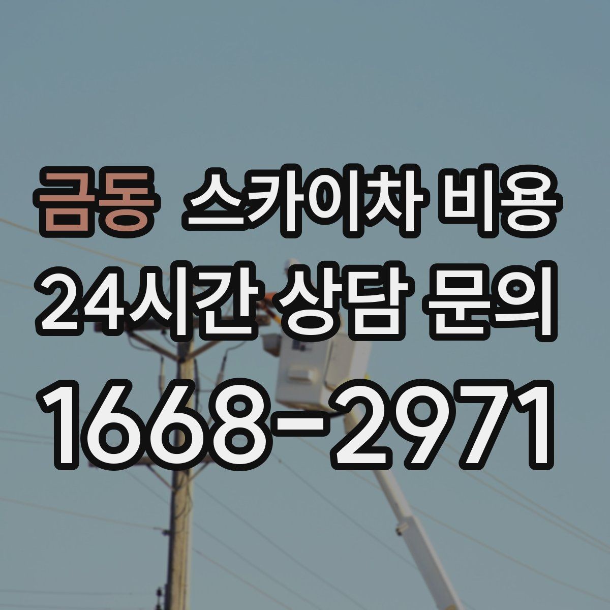 금동 스카이차 비용 정차 위치와 작업 거리이 넓으면 달라지는 이유