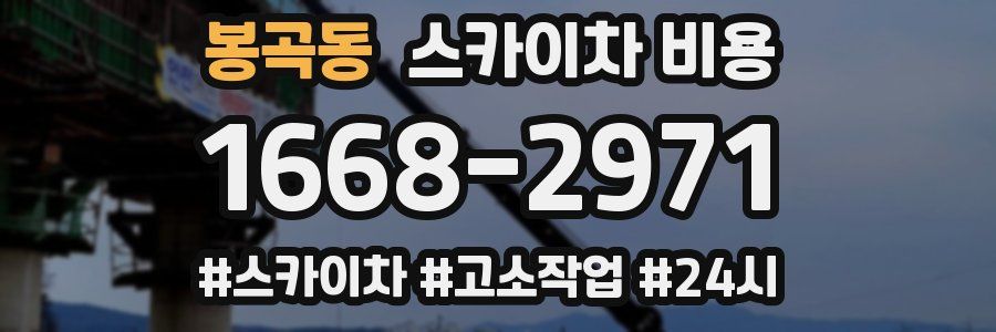 봉곡동 스카이차 비용