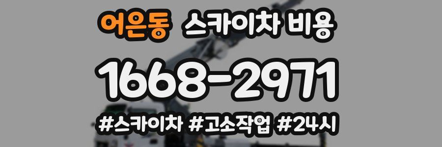 어은동 스카이차 비용