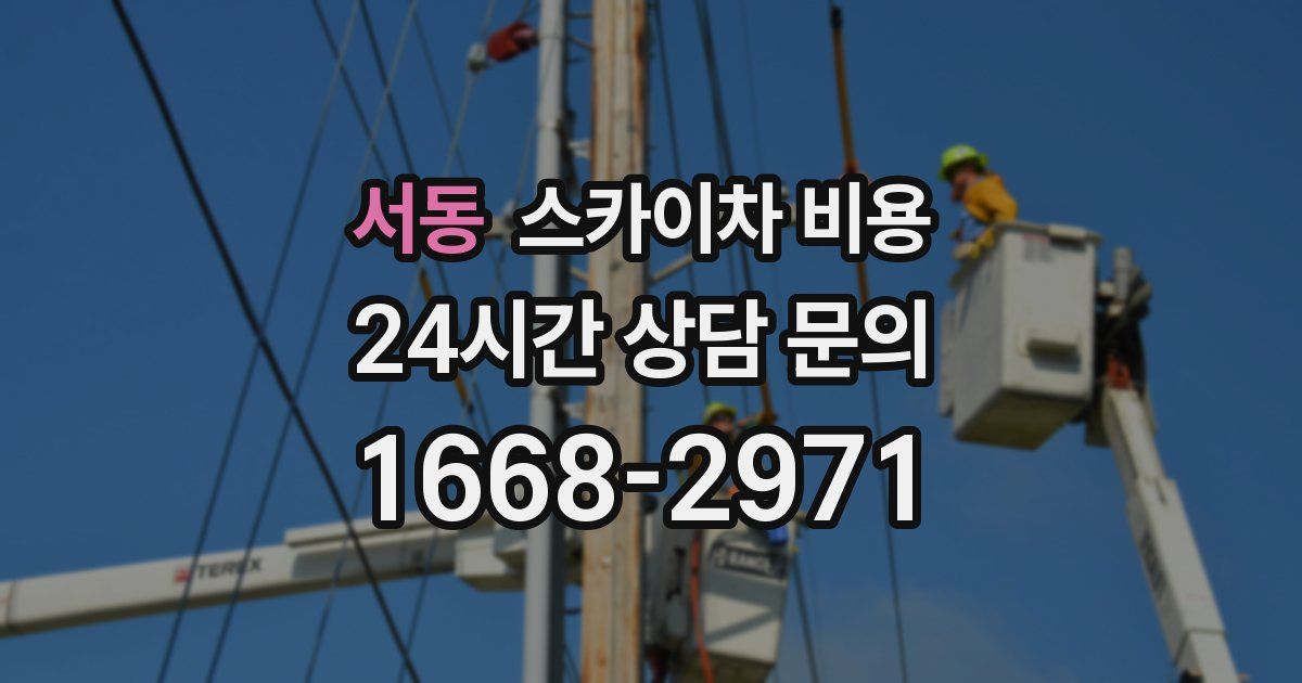 서동 스카이차 비용