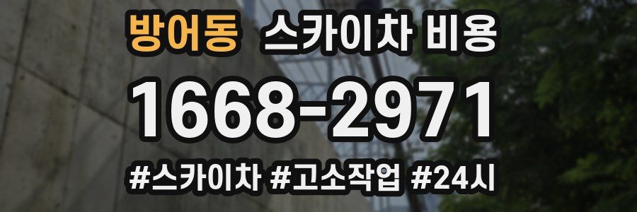 방어동 스카이차 비용