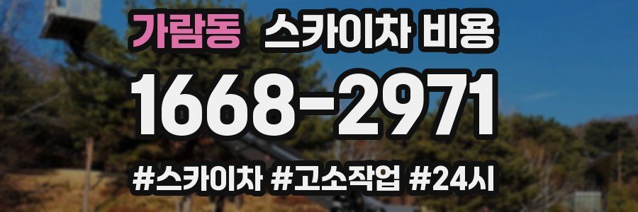 가람동 스카이차 비용