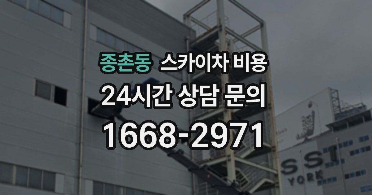 종촌동 스카이차 비용