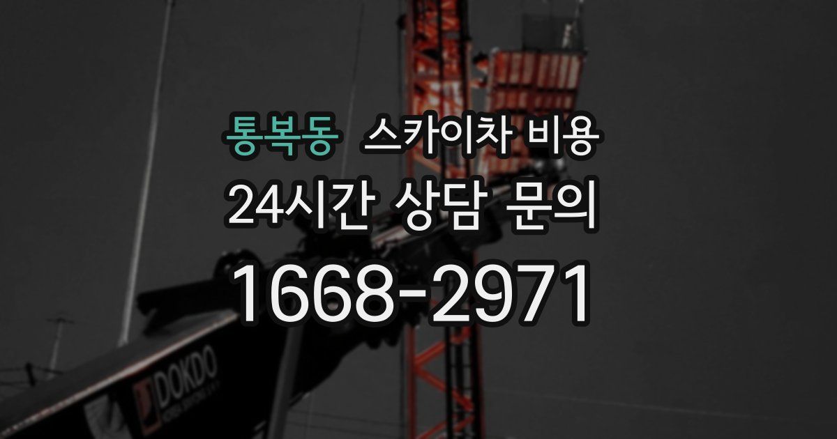 통복동 스카이차 비용