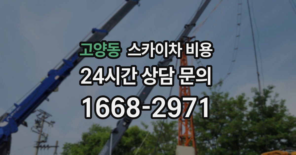 고양동 스카이차 비용