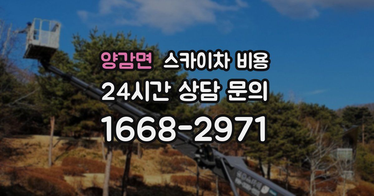 양감면 스카이차 비용