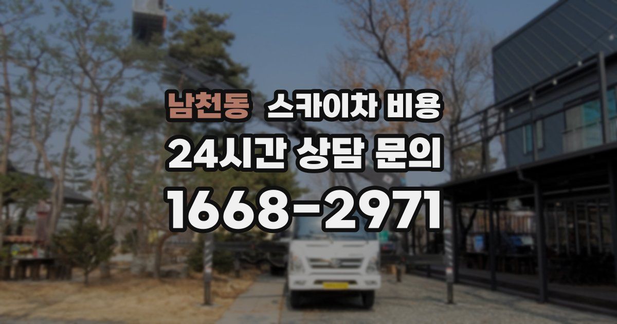 남천동 스카이차 비용
