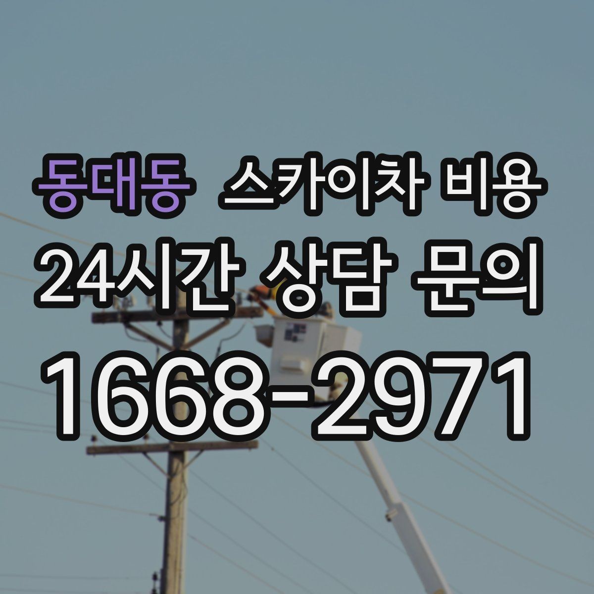 동대동 스카이차 비용 짧은 작업인데도 견적이 큰 이유