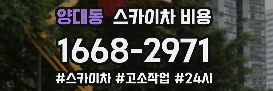 양대동 스카이차 비용