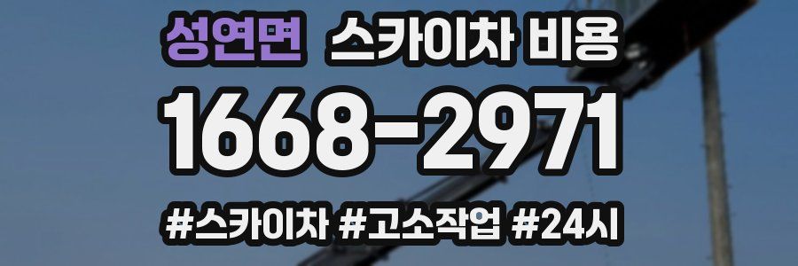 성연면 스카이차 비용