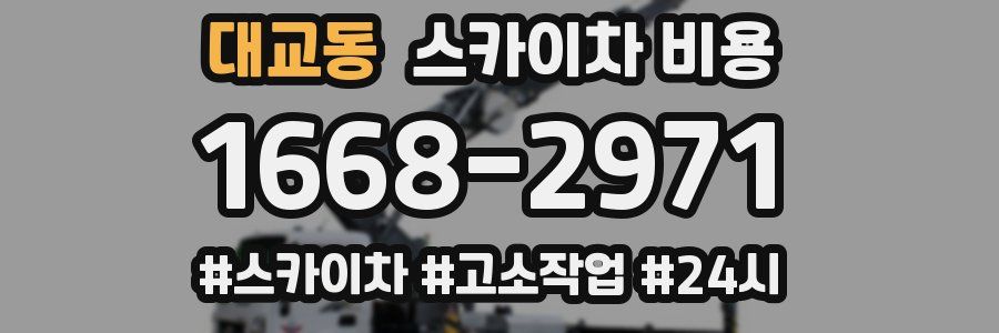 대교동 스카이차 비용