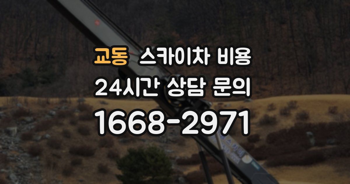 교동 스카이차 비용