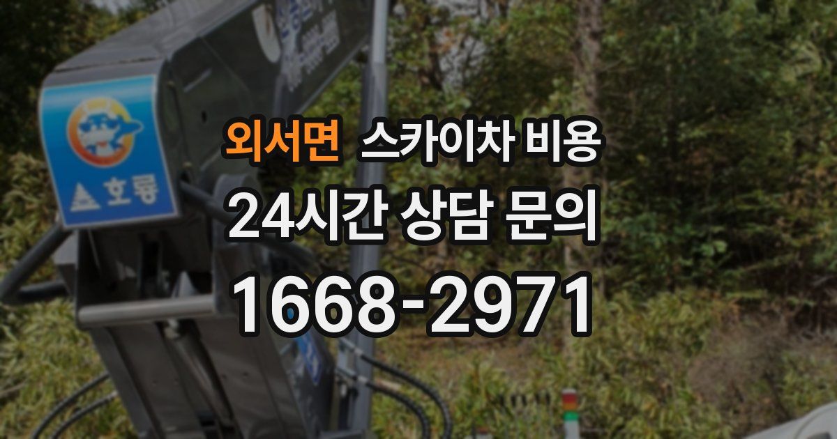 외서면 스카이차 비용