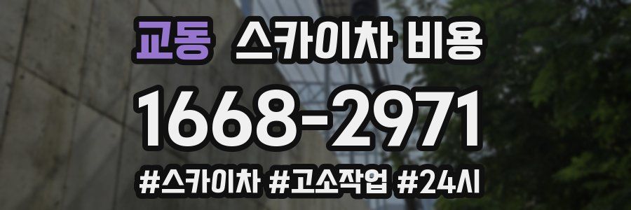 교동 스카이차 비용