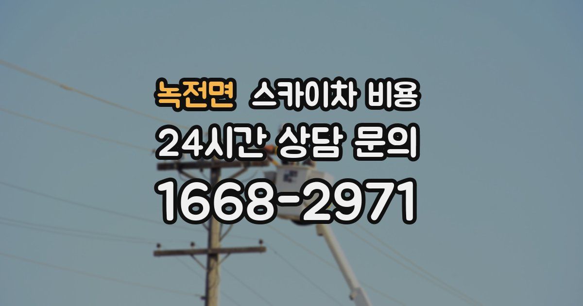 녹전면 스카이차 비용