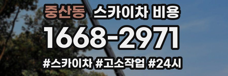 중산동 스카이차 비용