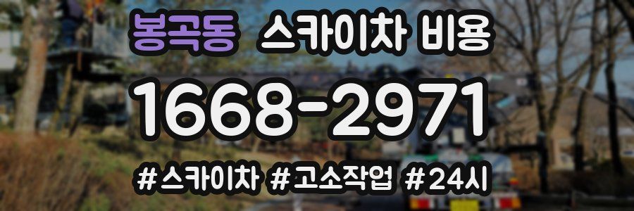 봉곡동 스카이차 비용