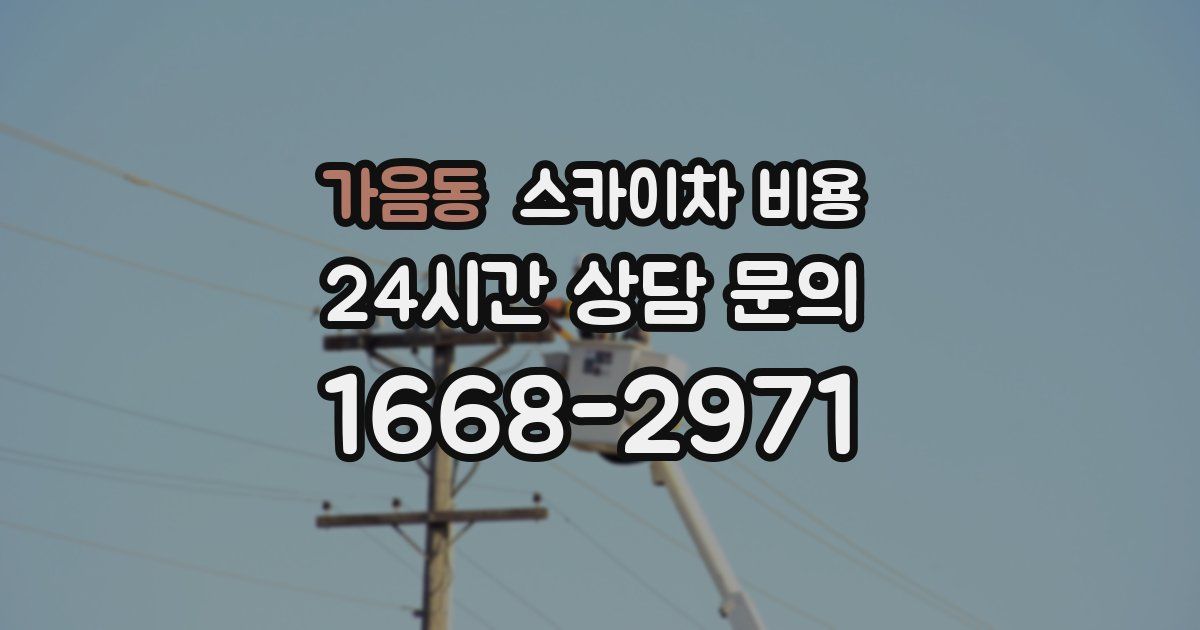 가음동 스카이차 비용