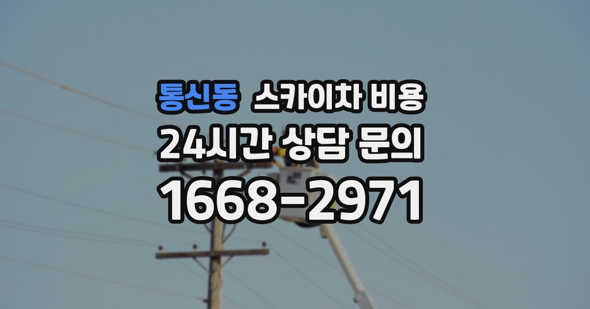 통신동 스카이차 비용