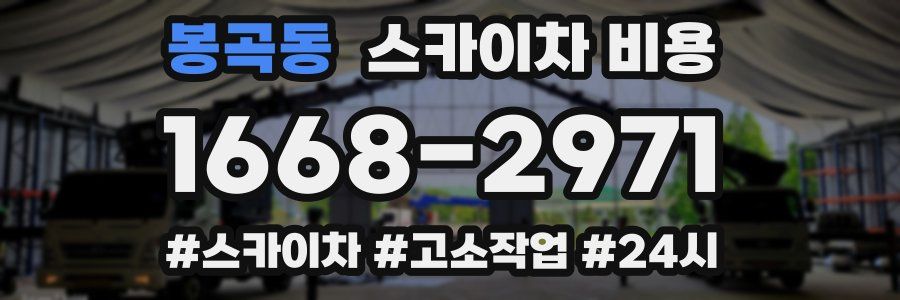 봉곡동 스카이차 비용