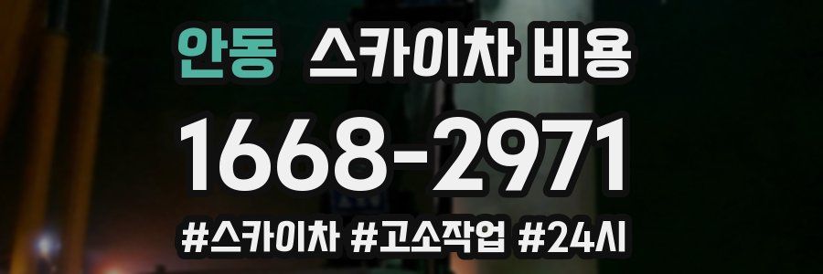 안동 스카이차 비용