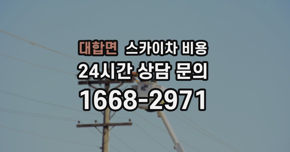 대합면 스카이차 비용