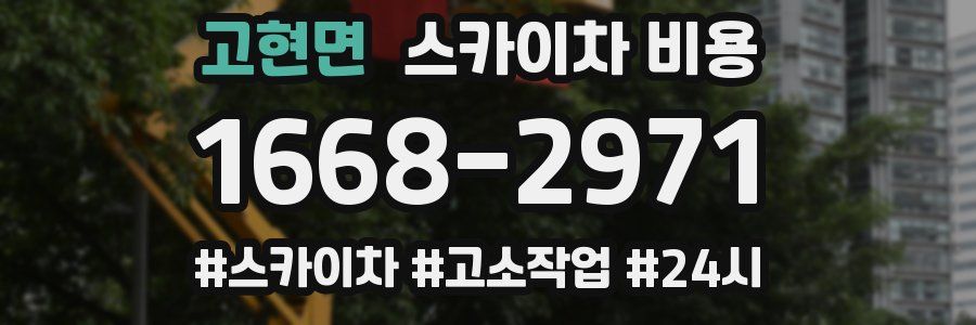 고현면 스카이차 비용