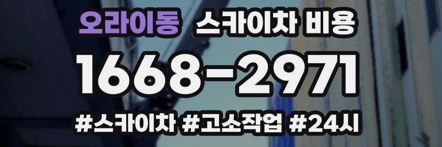 오라이동 스카이차 비용