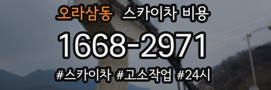 오라삼동 스카이차 비용