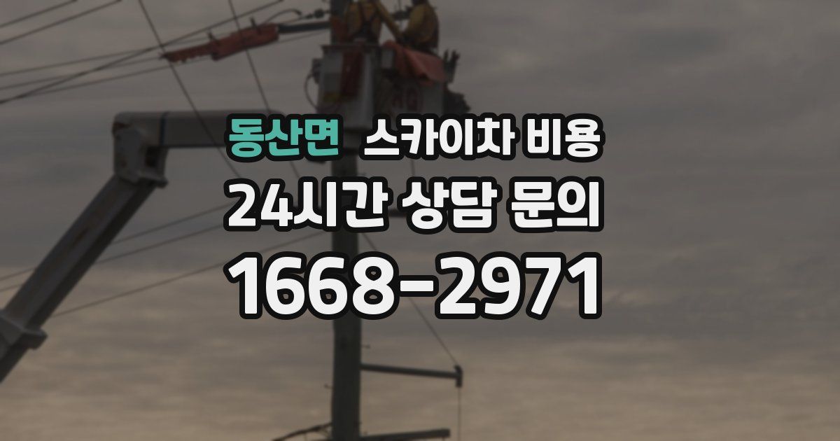 동산면 스카이차 비용