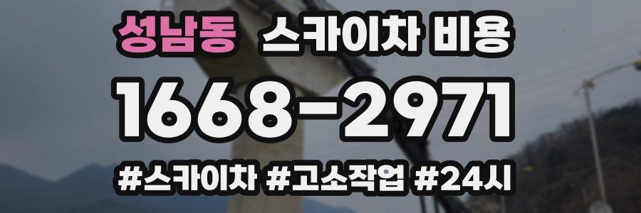 성남동 스카이차 비용