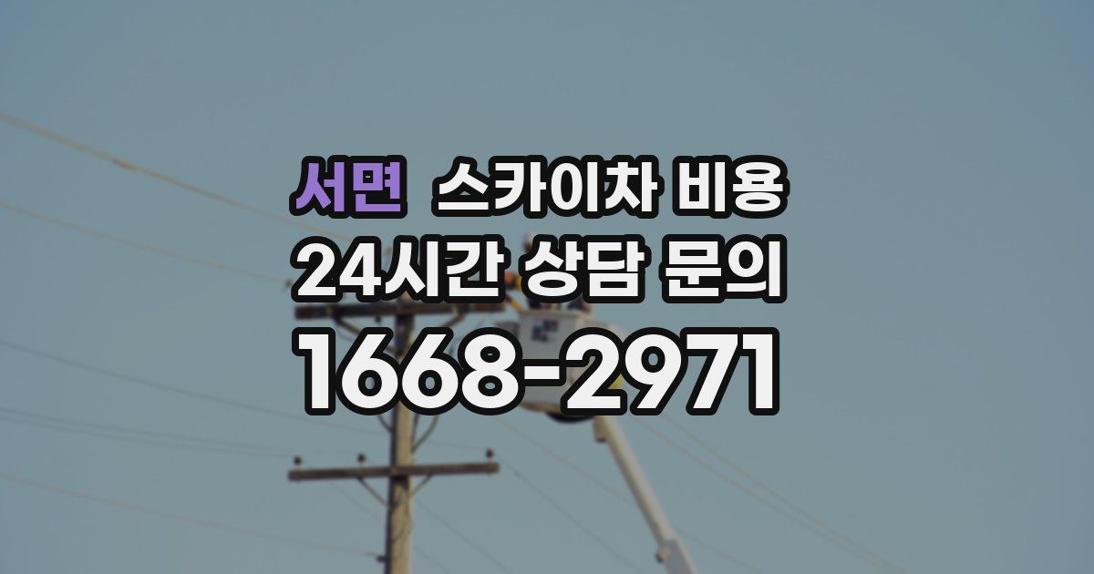 서면 스카이차 비용