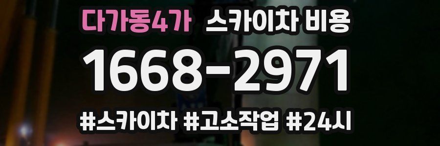 다가동4가 스카이차 비용