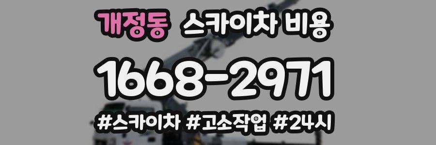 개정동 스카이차 비용