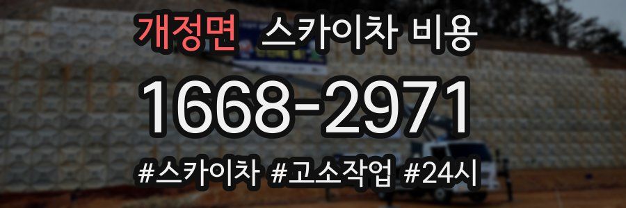 개정면 스카이차 비용