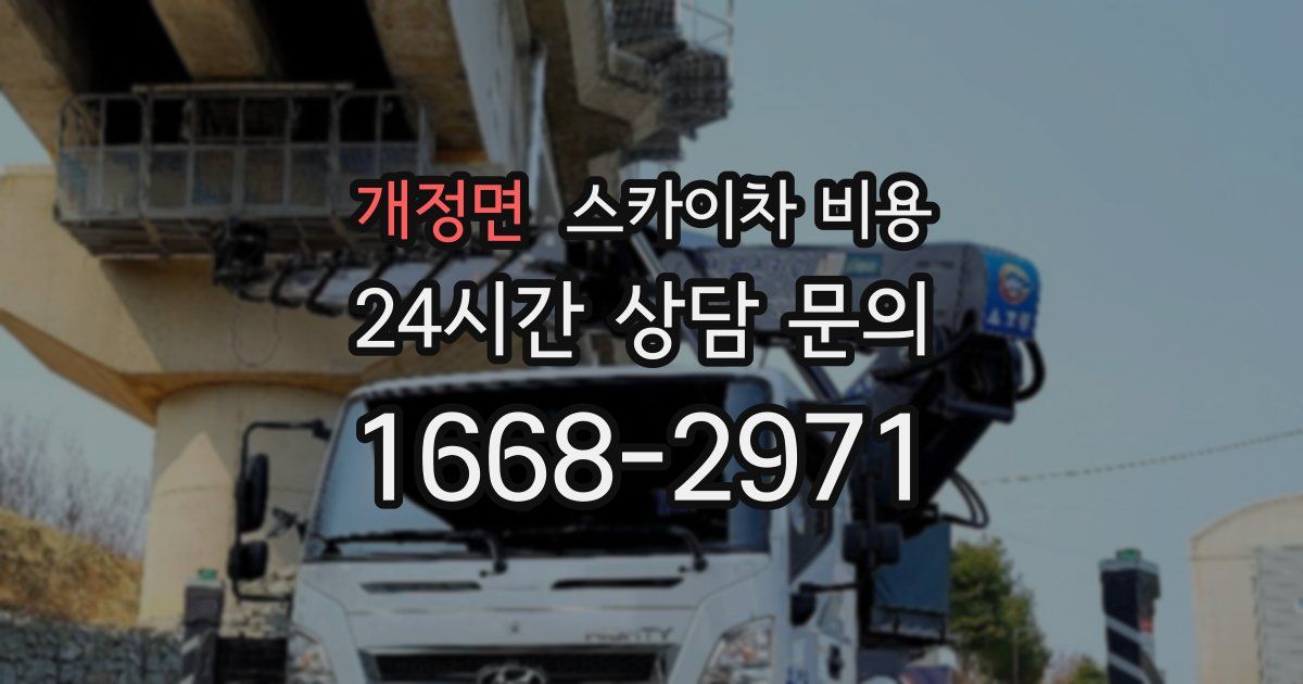 개정면 스카이차 비용