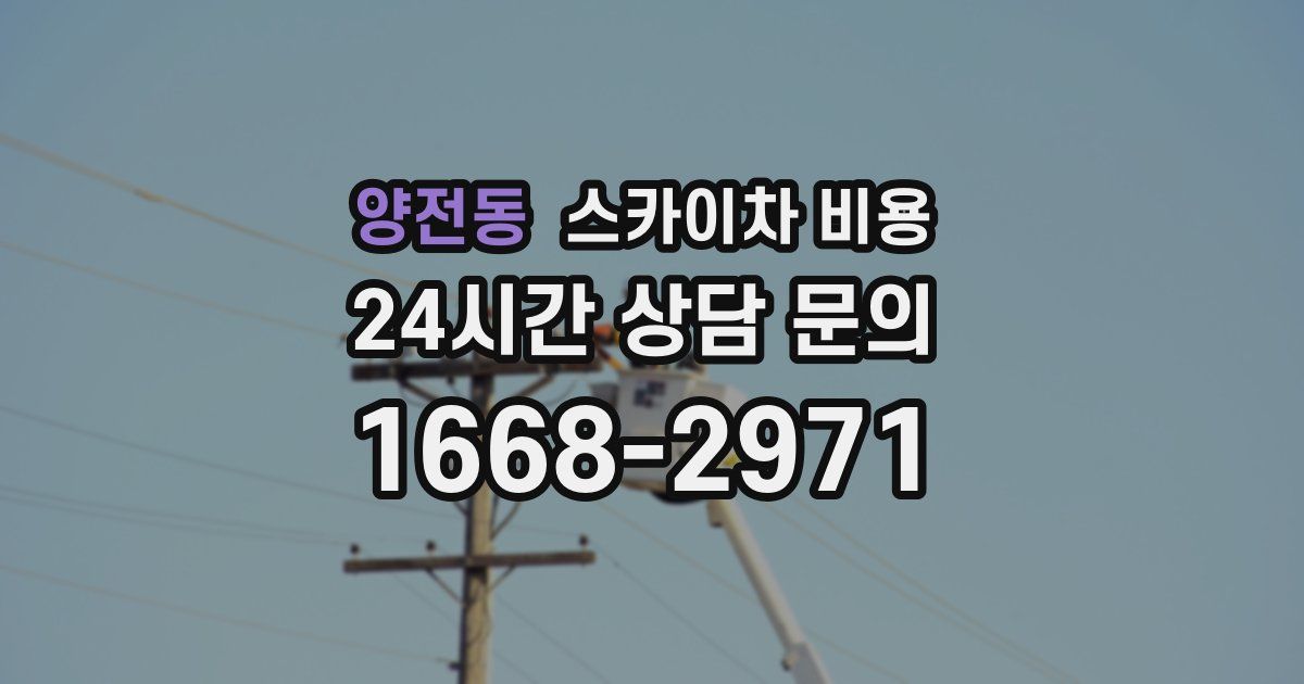 양전동 스카이차 비용