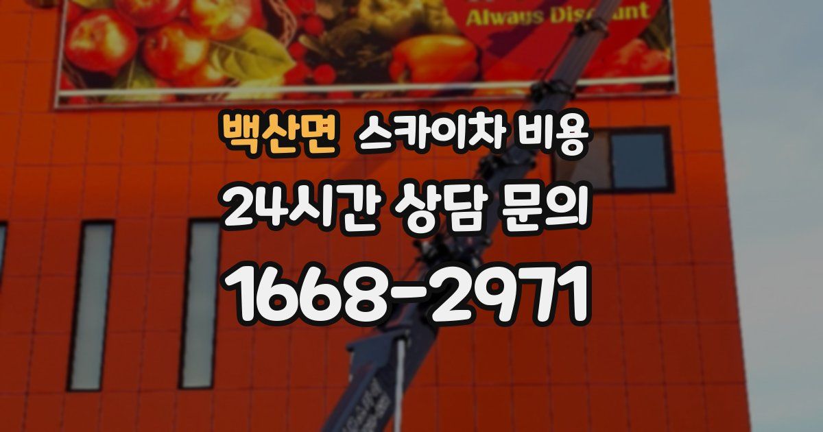 백산면 스카이차 비용