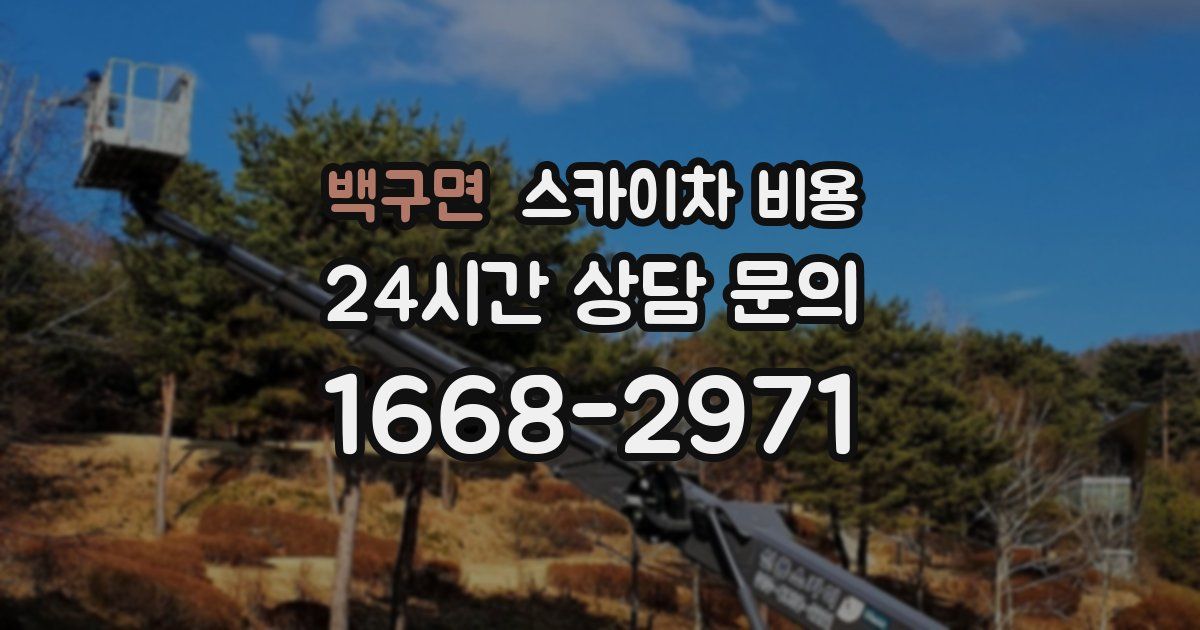 백구면 스카이차 비용