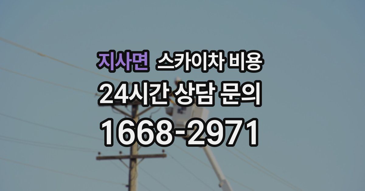 지사면 스카이차 비용