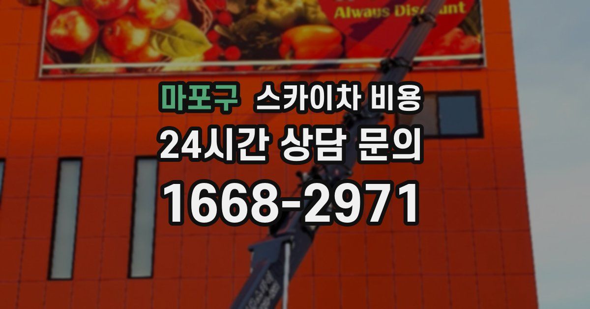 마포구 스카이차 비용