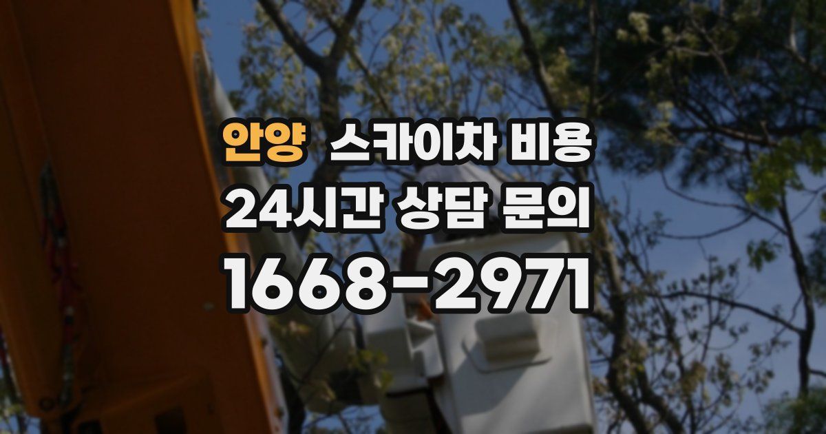 안양 스카이차 비용