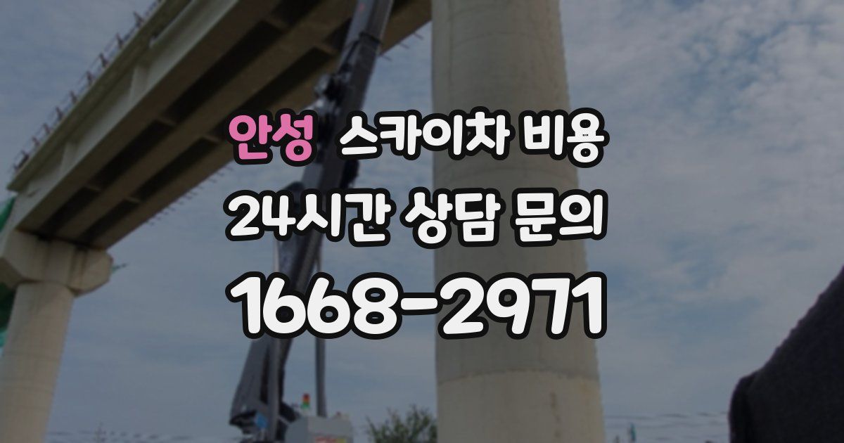 안성 스카이차 비용