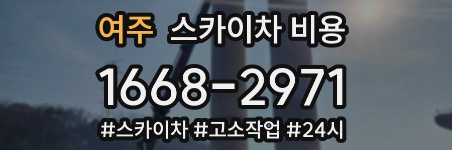 여주 스카이차 비용