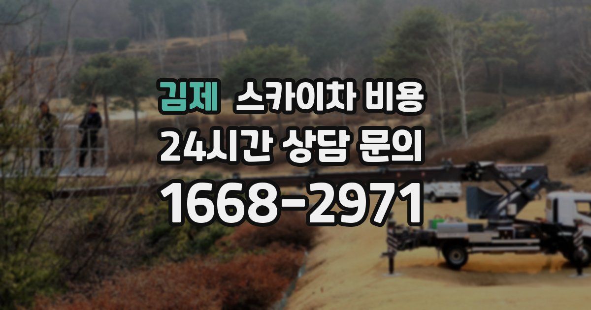 김제 스카이차 비용