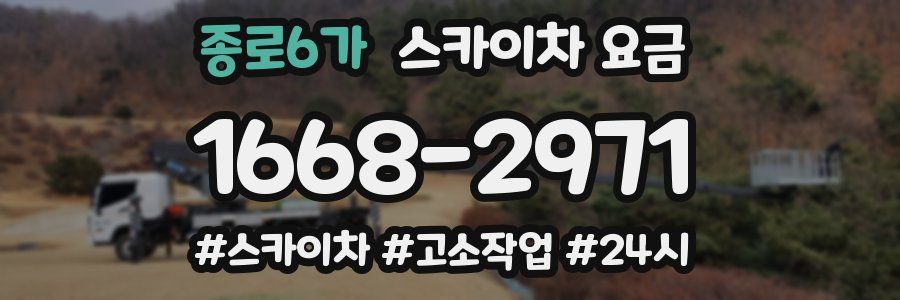 종로6가 스카이차 요금