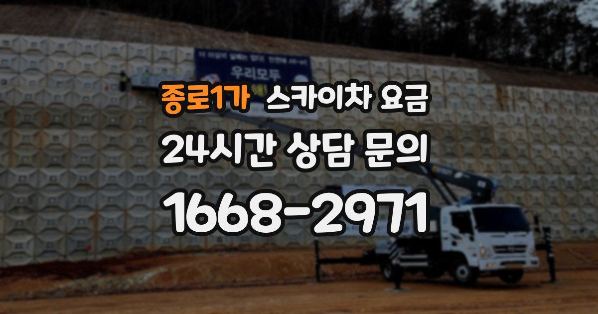 종로1가 스카이차 요금